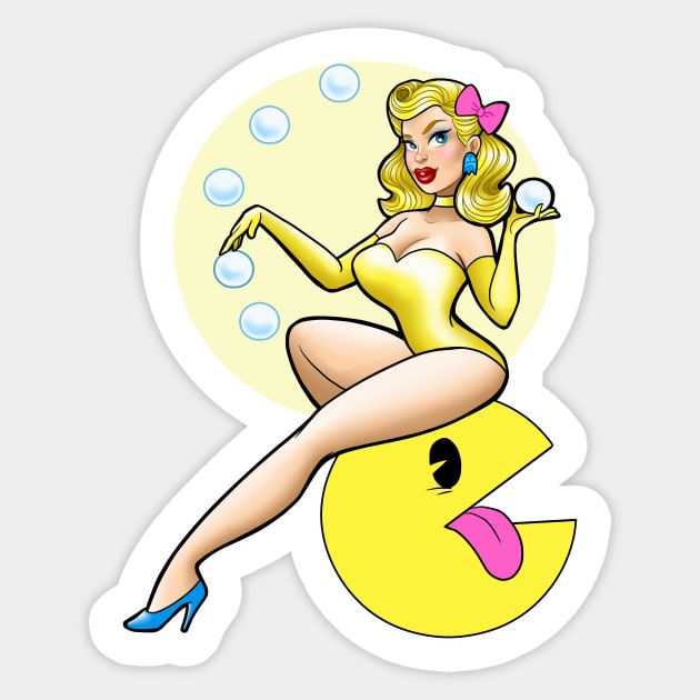 Ms Pac Sticker by Becca Whitaker